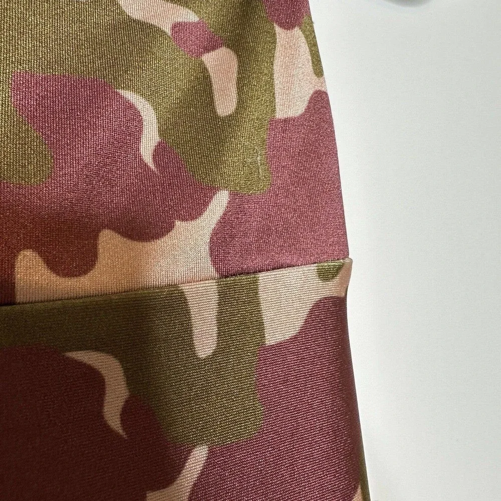 Goldsheep Camo Leggings Women's Athletic Pants Burgundy Green Size S - Picture 4 of 10